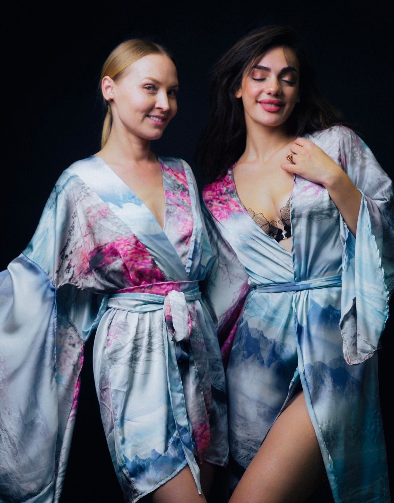 Sakura Whispers: Embrace Serenity in our Japanese Blossom Silk Kimono