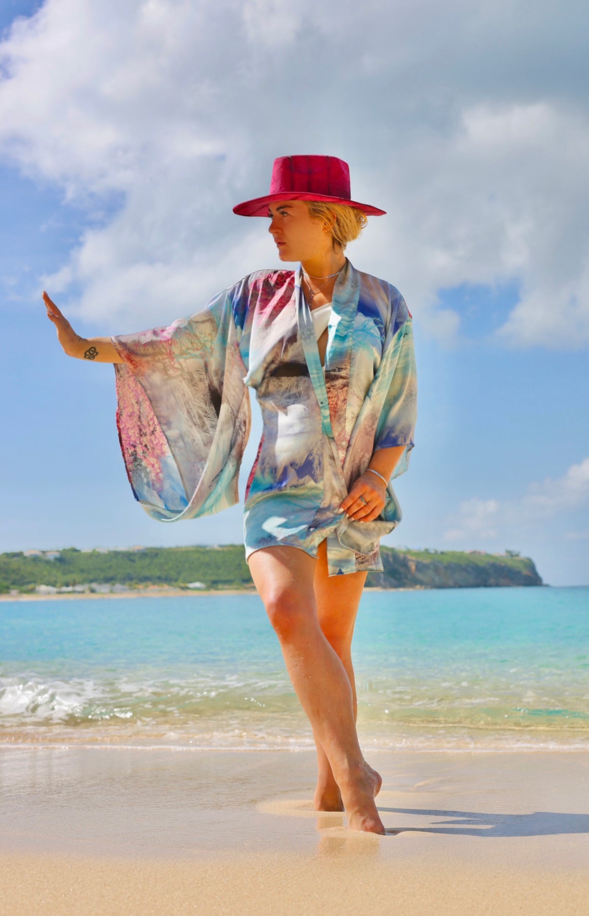 Sakura Whispers: Embrace Serenity in our Japanese Blossom Silk Kimono